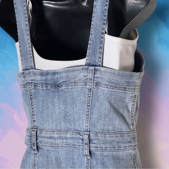 AMERICAN Eagle Zip Front Denim Overall Dress Size 6 - Picture 13 of 15